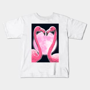 Flamingo Heart Shaped Art Moon Kids T-Shirt